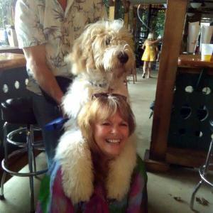Nancy with Golden Doodle