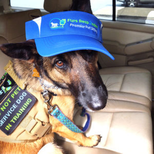 Mylah sporting the new Furs Responders visor